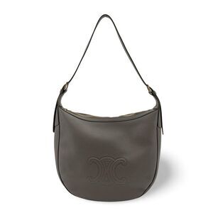 Celine Heloise Triomphe Embossed Leather Gray Leather Shoulder Bag Bag